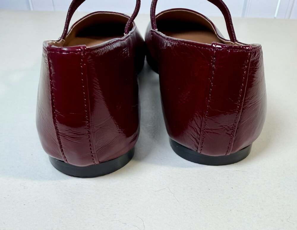 Madewell The Greta Ballet Flat in Patent Leather - Burgundy Size 7 - Picture 3 of 6